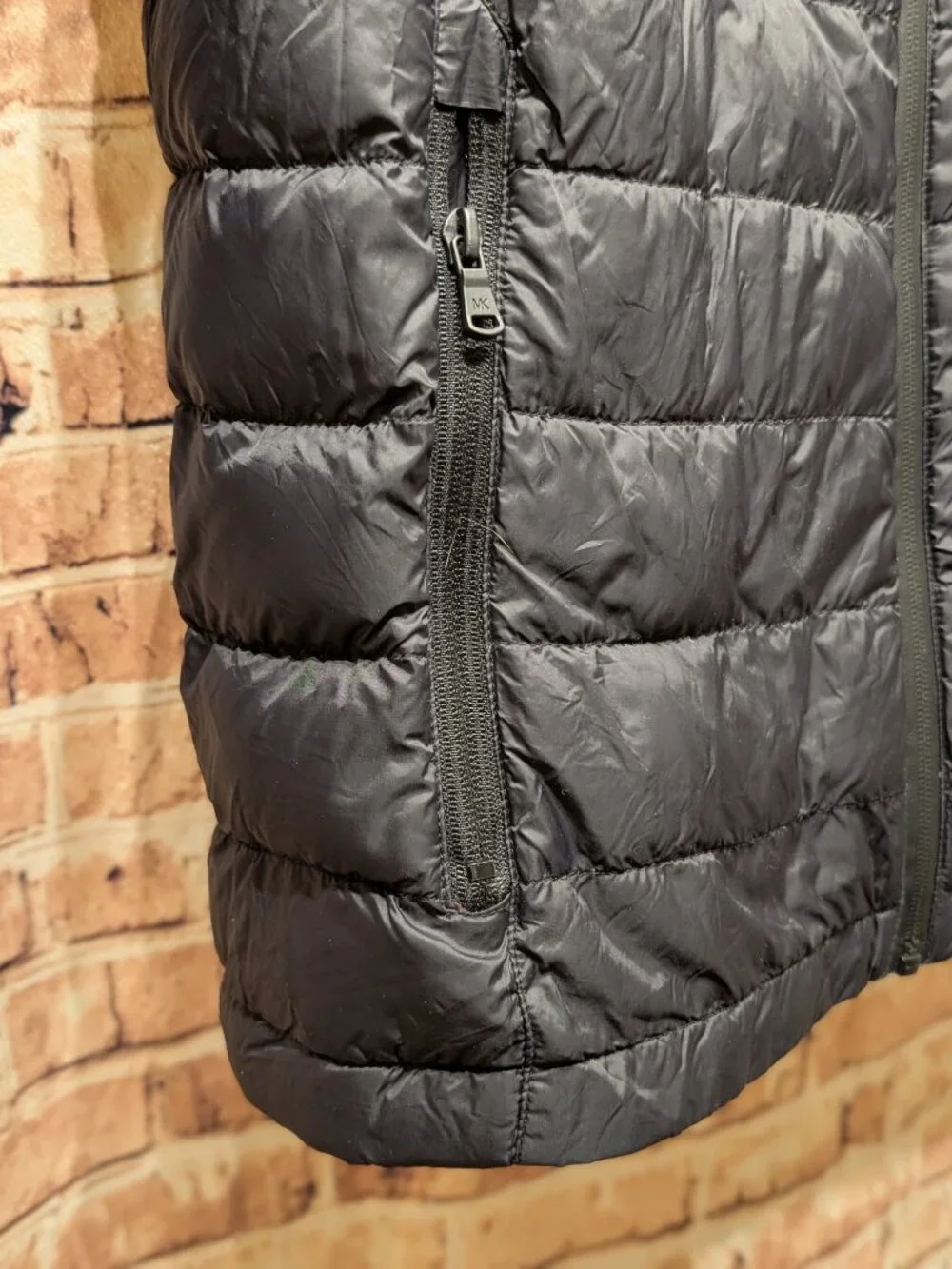 Michael Kors Packable Quilted Puffer Down Jacket w/ Burgundy Lining Size Medium